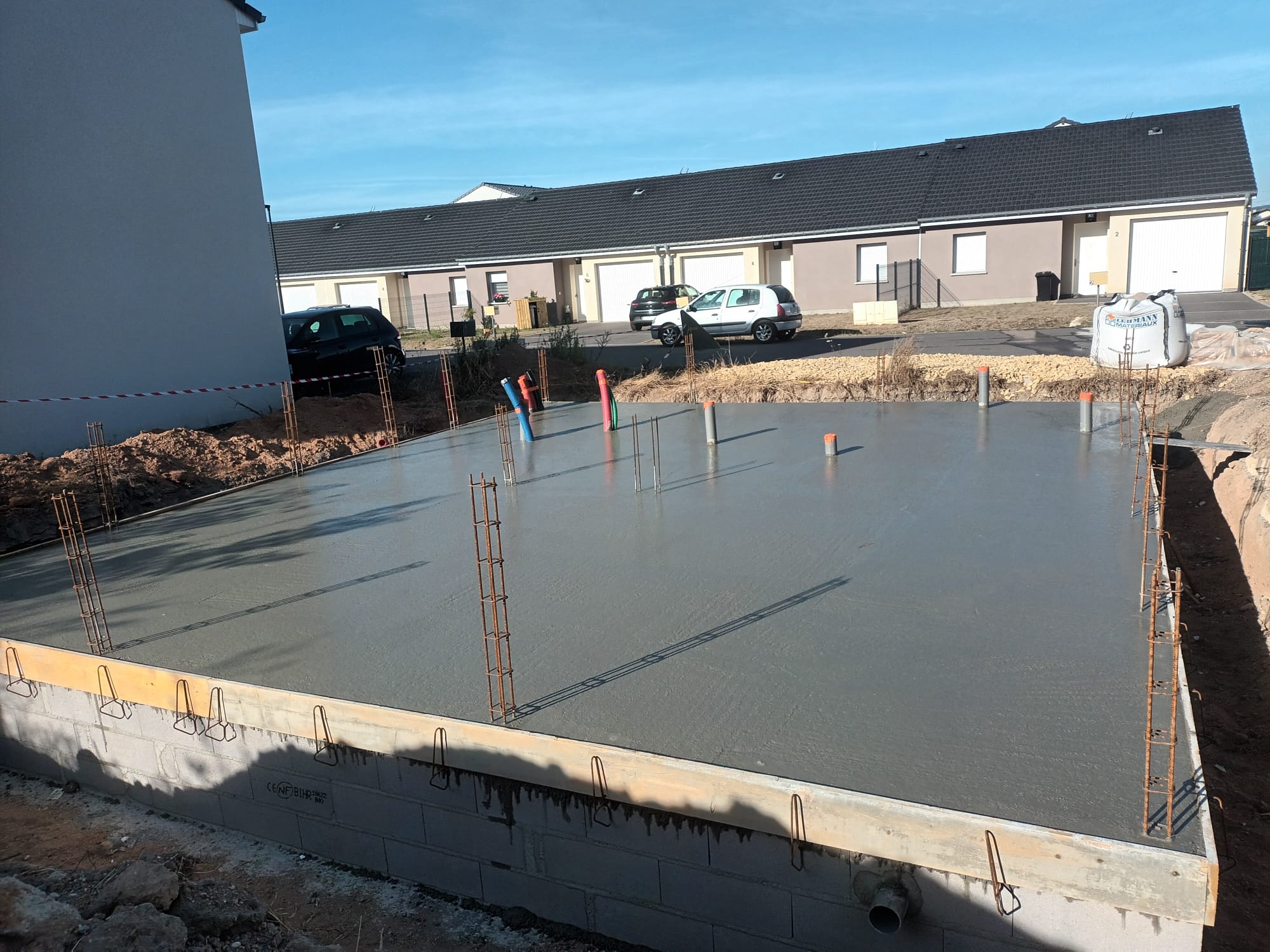 Dalle en chantier vue d'ensemble